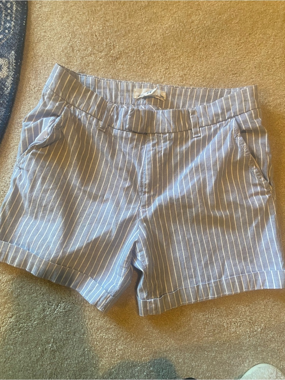Striped Blue & White Women's Bermuda Shorts - Classic Summer Staple